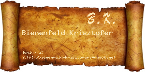 Bienenfeld Krisztofer névjegykártya